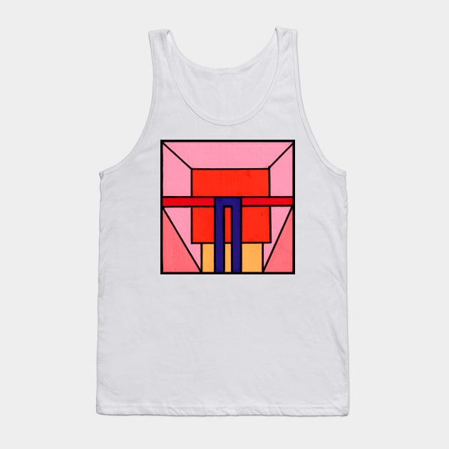 Red Orange Purple Pink Geometric Abstract Acrylic Painting Tank Top by abstractartalex